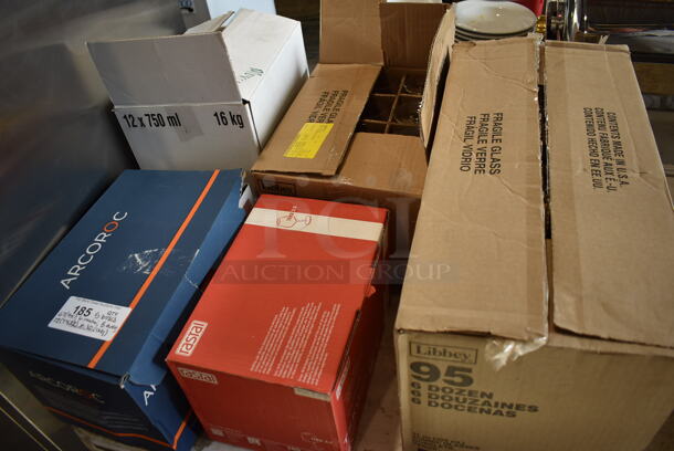 5 Boxes of Various BRAND NEW Glasses; 67 Libbey 95 2.5x2.5x6 Zombie Glasses, 6 Rastal Teku 4x4x8 Wine Glasses, 5 Arcoroc 5x5x7.5 Wine Glasses, 12 Libbey 7533 4x4x8.5 Vina Wine Glasses and 10 Anchor 11868 3x3x6 Vino Redux Beverage Glasses. 5 Times Your Bid! - Image 2 of 12