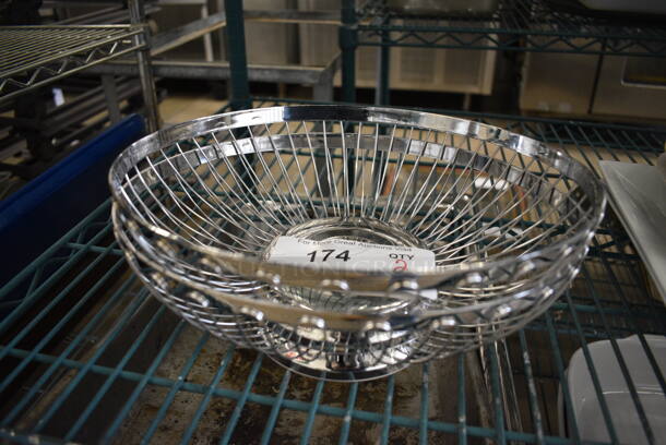 2 Metal Bread Baskets. 11x8.5x3.5. 2 Times Your Bid!