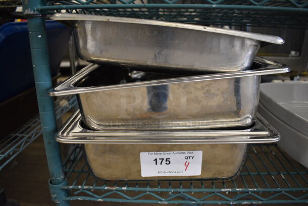 4 Metal Full Size Drop In Bins. Includes 1/1x2, 1/1x4. 4 Times Your Bid! - Image 3 of 3