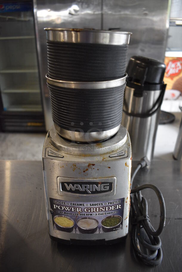 Waring Model WSG60 Metal Commercial Countertop Spice Grinder w/ Extra Cup. 120 Volts, 1 Phase. 7x7x12. Tested and Working! Works When Front Two Buttons Are Pushed Down - Image 2 of 5
