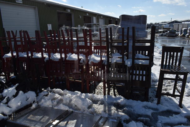 18 Wooden Bar Height Chairs. 18 Times Your Bid! - Image 2 of 5