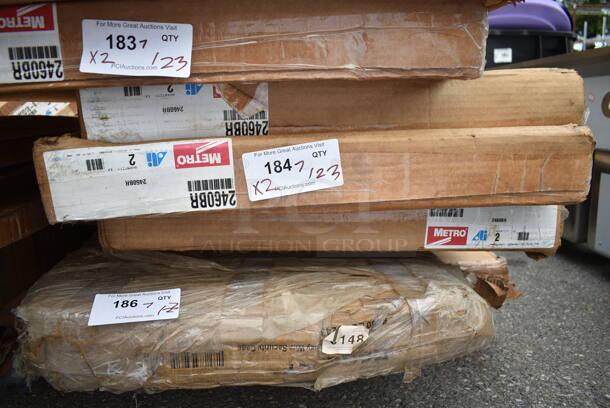 2 Boxes of 2 BRAND NEW SCRATCH AND DENT! Metro 2460BR Super Erecta Brite Wire Shelf - 24" x 60". 2 Times Your Bid! May Be Missing Pieces.  - Image 2 of 4
