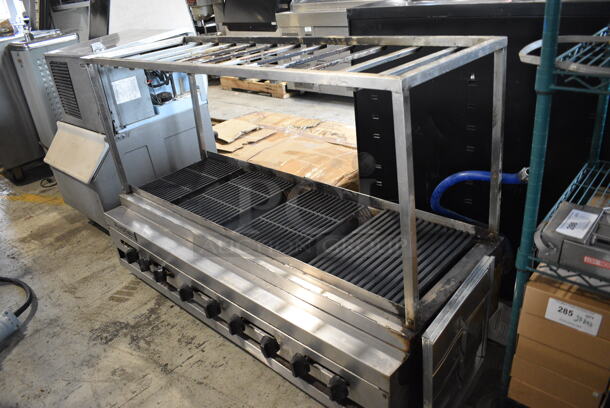 American Range Stainless Steel Commercial Gas Powered Charbroiler Grill w/ Over Shelf. 60x28x40 - Image 2 of 7