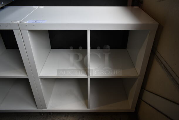 White 4 Cubby / Compartment Shelving Unit. - Image 1 of 4