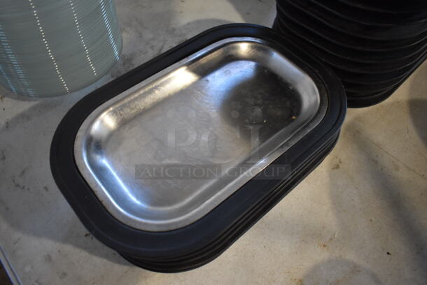 19 Black Chargers w/ 17 Metal Inserts. 8x13x1.5. 19 Times Your Bid! - Image 3 of 4