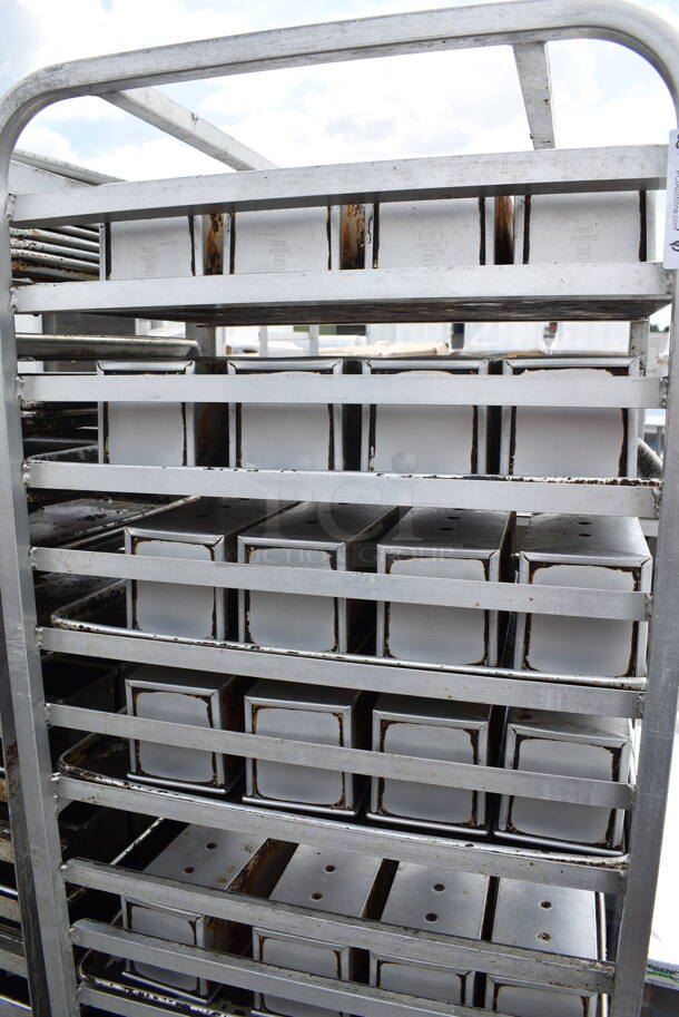 Metal Commercial Pan Transport Rack on Commercial Casters w/ 33 Metal Pans - Image 3 of 7