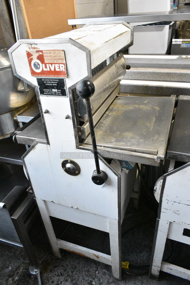 Oliver 777 Metal Commercial Floor Style Bread Loaf Slicer. 115 Volts, 1 Phase. Tested and Does Not Power On - Image 1 of 6