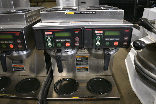 2015 Bunn Model AXIOM 2/2 TWIN Stainless Steel Commercial Countertop 4 Burner Coffee Machine w/ 2 Metal Brew Baskets. 120/208-240 Volts, 1 Phase. 16.5x18.5x19