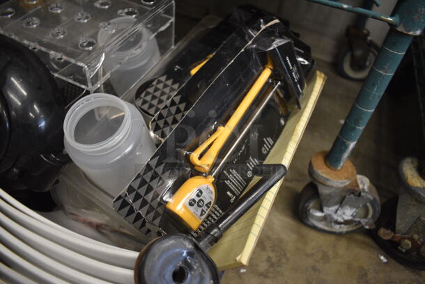 ALL ONE MONEY! Lot of Various Items Including Light Fixture, Poly Plates and Air Pot Top. - Image 6 of 7
