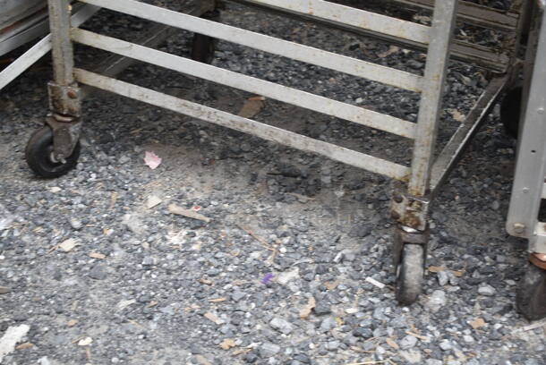 Metal Commercial Pan Transport Rack on Commercial Casters w/ 2 Metal Pans and 10 Long Pans - Image 2 of 7