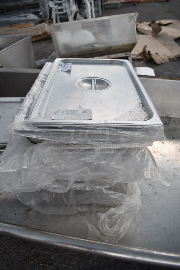 10 Various Stainless Steel Drop In Bins; 8 Full Size w/ 4 Lids and 2 1/2 Size w/ 2 Lids. 10 Times Your Bid! - Image 4 of 4