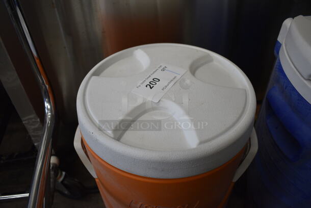 Coleman Orange and White Poly Portable Cooler. 13x12x19 - Image 3 of 4