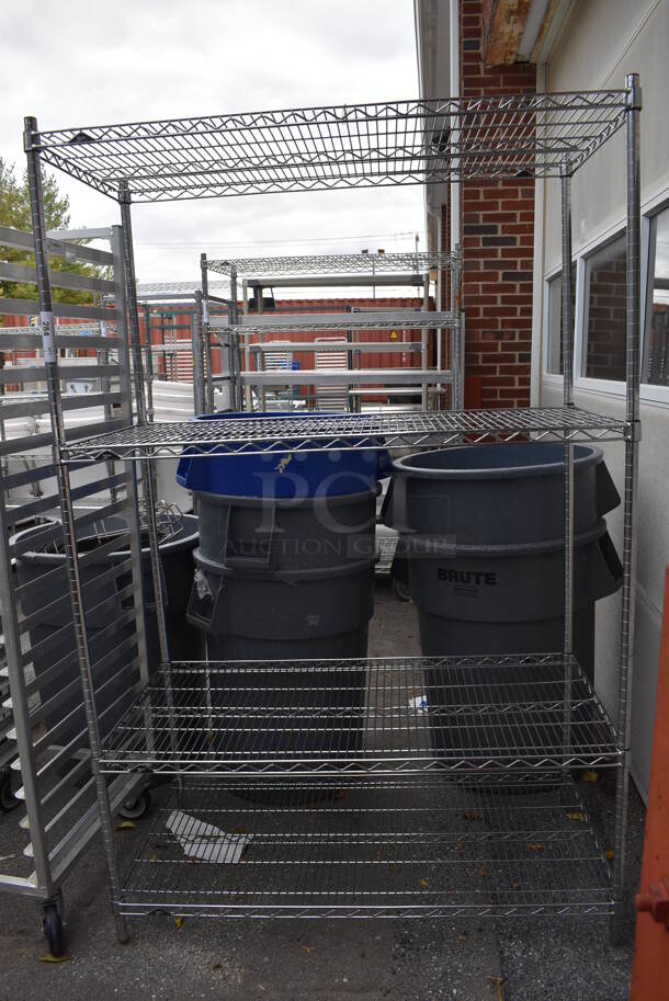 Metro Chrome Finish 4 Tier Wire Shelving Unit. BUYER MUST DISMANTLE. PCI CANNOT DISMANTLE FOR SHIPPING. PLEASE CONSIDER FREIGHT CHARGES. 48x24x74 - Image 3 of 3