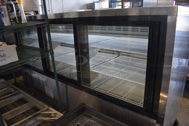 Xiltek Model XDC-200SS-HC Stainless Steel Commercial Floor Style Deli Display Case Merchandiser w/ Poly Coated Racks on Commercial Casters. 115 Volts, 1 Phase. 82x32.5x48. Tested and Working! - Image 4 of 5