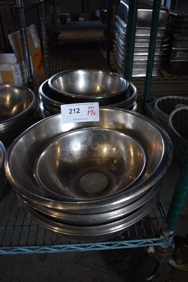 19 Various Metal Bowls. Includes 13.5x13.5x4.5. 19 Times Your Bid!
