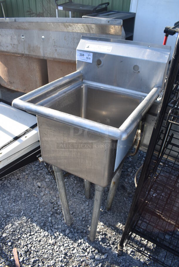 Stainless Steel Commercial Single Bay Sink w/ Faucet and Handles. 19x21.5x42 - Image 3 of 5