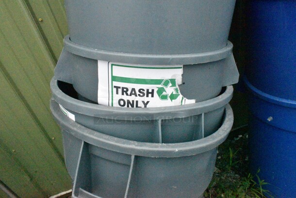 9 Various Poly Trash Cand Including Rubbermaid Brute. 9 Times Your Bid!  - Image 10 of 12