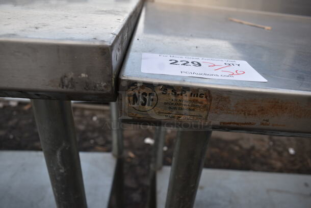Stainless Steel Commercial Table w/ Back Splash and Metal Under Shelf. - Image 5 of 5