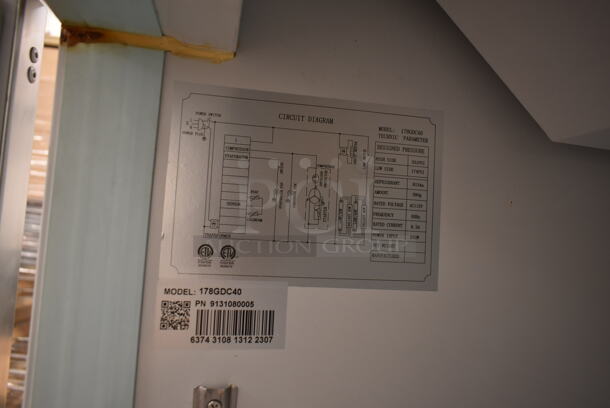 LIKE NEW! Avantco 178GDC40 Metal Commercial 2 Door Reach In Cooler Merchandiser w/ Poly Coated Racks on Commercial Casters. 115 Volts, 1 Phase. Tested and Working! - Image 10 of 10