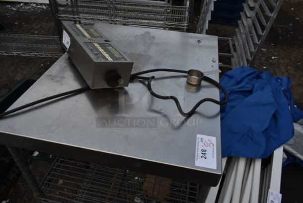 Stainless Steel Table w/ 2 Wire Under Shelves on Commercial Casters. - Image 2 of 4
