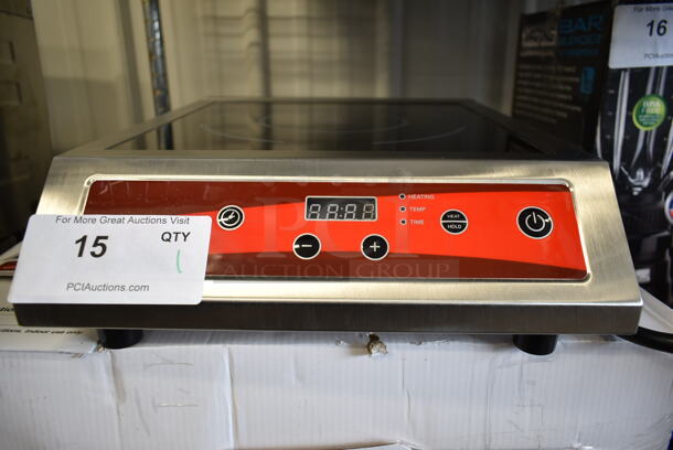 BRAND NEW SCRATCH AND DENT! 2023 Avantco 177IC3500 Stainless Steel Commercial Countertop Electric Powered Single Burner Induction Range. 208-240 Volts, 1 Phase. Tested and Working!  - Image 3 of 5