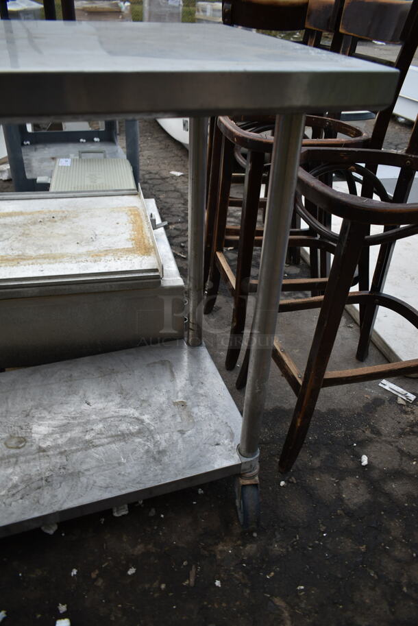 Stainless Steel Table w/ Metal Under Shelf on Commercial Casters - Image 4 of 4