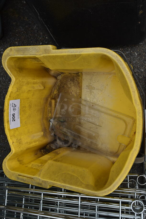 Yellow Poly Mop Bucket on Commercial Casters. - Image 2 of 2