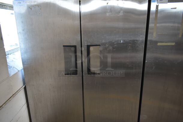 2013 True TG2R-2S ENERGY STAR Stainless Steel Commercial 2 Door Reach In Cooler w/ Poly Coated Racks on Commercial Casters. 115 Volts, 1 Phase. Tested and Working! - Image 3 of 8