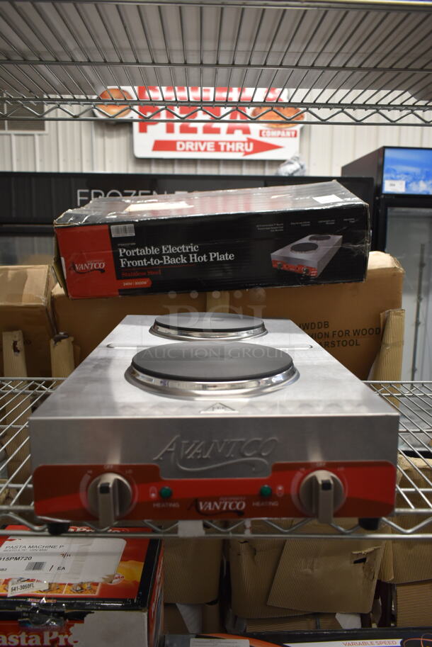 LIKE NEW! Avantco Double Burner Solid Top SS Portable Electric Front-to-Back Hot Plate. Unit Has Only Been Used a Few Times! Tested and Working! - Image 1 of 4