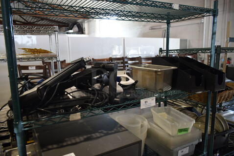 ALL ONE MONEY! Tier Lot of Various Items Including Black Multi Compartment Bins