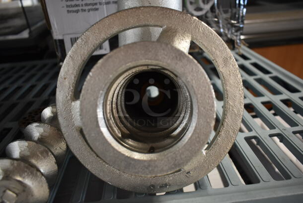 BRAND NEW SCRATCH AND DENT! Avantco 177MX20GRNDR Metal Commercial Meat Grinder w/ Tray and Pusher. 
 - Image 5 of 11