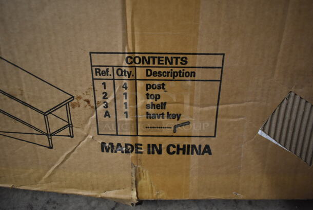 BRAND NEW IN BOX! SR-78007-T2448 Stainless Steel Table w/ Under Shelf. - Image 3 of 7
