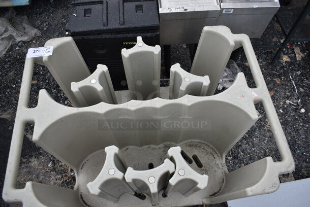 Gray Poly Dish Cart on Casters. - Image 4 of 4