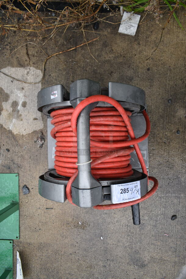 Gray Poly Hose Reel w/ Red Hose - Image 3 of 6