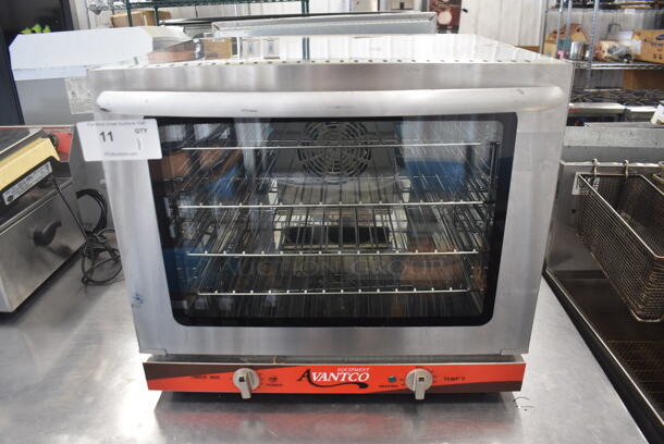 Avantco 177CO28 Commercial Stainless Steel Half Size Countertop Convection Oven With Steel Racks. 208/240V.  - Image 1 of 5