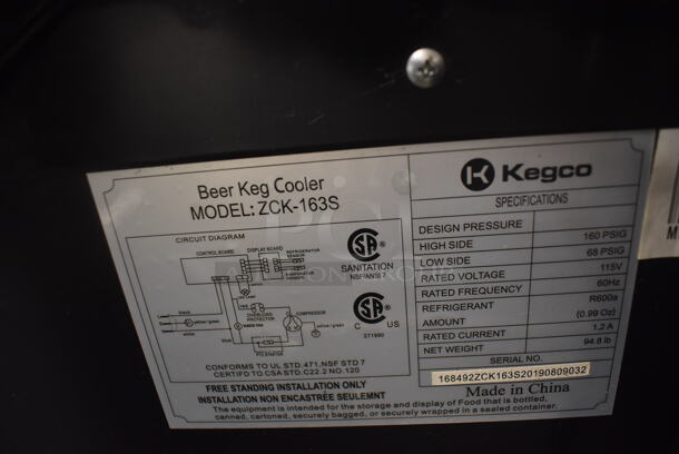 Kegco ZCK-163S Commercial Stainless Steel Beer Keg Cooler With 2-Tap Draft Tower. 115V. Tested and Working! - Image 6 of 6