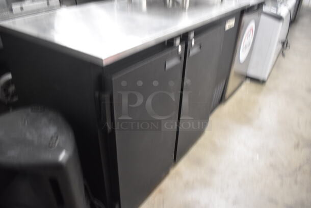 Migali Commercial BB592 Two-Door Cooler With Black Cabinet And Stainless Steel Top With Polycoated Shelves. Tested and Working! - Image 2 of 6