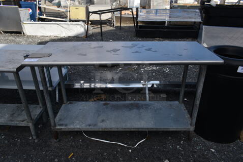 Stainless Steel Commercial Table w/ w/ Commercial Can Opener Mount and Under Shelf.