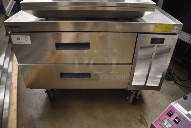 Delfield Commercial Stainless Steel Two-Drawer Chef Base On Commercial Casters. Tested and Does Not Power On. - Image 2 of 7