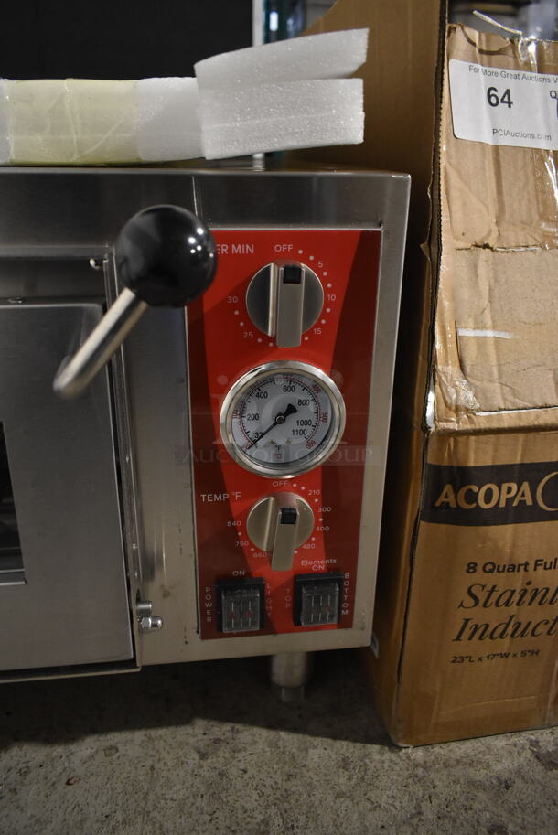 BRAND NEW SCRATCH AND DENT! Avantco 177DPO18S Stainless Steel Commercial Countertop Electric Powered Single Deck Pizza Oven w/ Broken Cooking Stone. 120 Volts, 1 Phase. Tested and Working! - Image 2 of 6