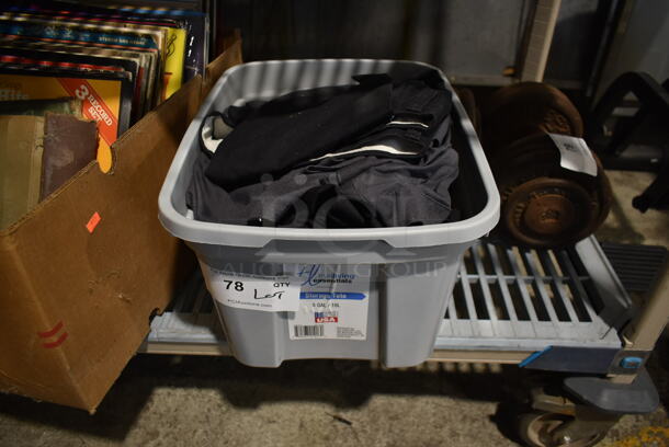 ALL ONE MONEY! Lot of Clothes in Gray Poly Bin - Image 1 of 5
