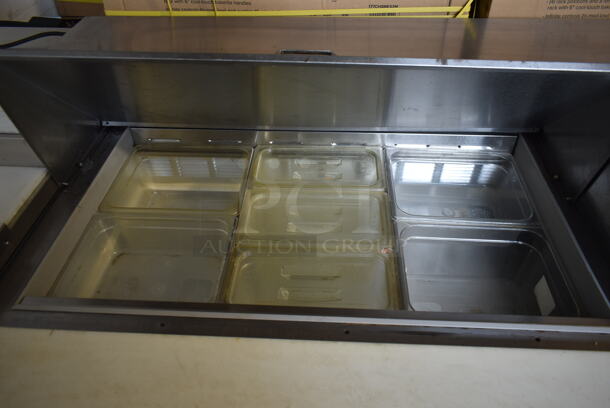Beverage Air SP72-30M Stainless Steel Commercial Sandwich Salad Prep Table Bain Marie Mega Top on Commercial Casters. 115 Volts, 1 Phase. Tested and Working! - Image 4 of 9
