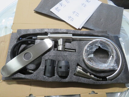 One Stainless Steel Hose Faucet Kit, In Brushed Nickel. #40104BN.
