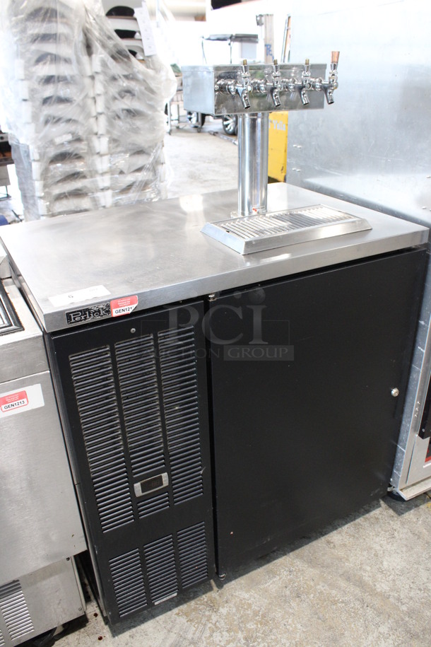 Perlick Model DDS36 Stainless Steel Commercial Direct Draw Kegerator w/ 4 Head Beer Tower and 4 Couplers on Commercial Casters. 115 Volts, 1 Phase. 36x25x52. Tested and Working! - Image 3 of 7