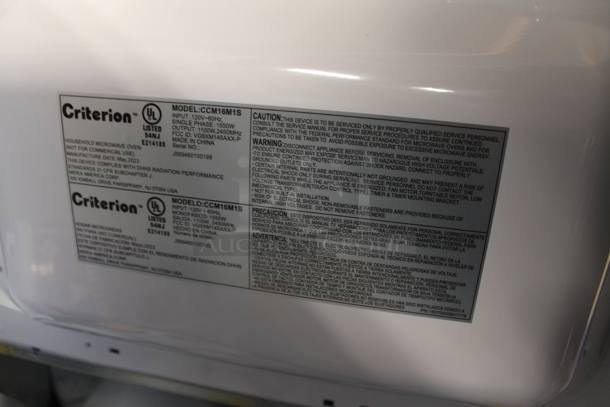 BRAND NEW SCRATCH AND DENT! Criterion CCM16M1S Countertop Microwave Oven. 120 Volts, 1 Phase.  - Image 7 of 7