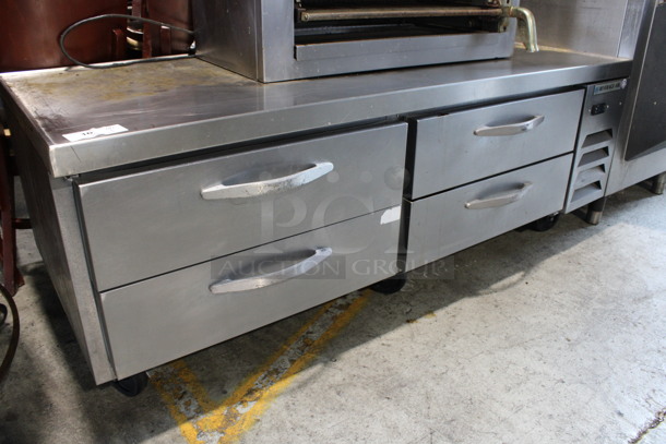 Beverage Air Model WTRCS72-1 Stainless Steel Commercial 4 Drawer Chef Base on Commercial Casters. 115 Volts, 1 Phase. 72x33x27. Tested and Working! - Image 2 of 5