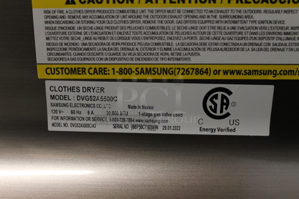 BRAND NEW SCRATCH AND DENT! 2022 Samsung DVG52A5500C Metal Gas Powered Front Load Dryer. 20,000 BTU. - Image 4 of 4