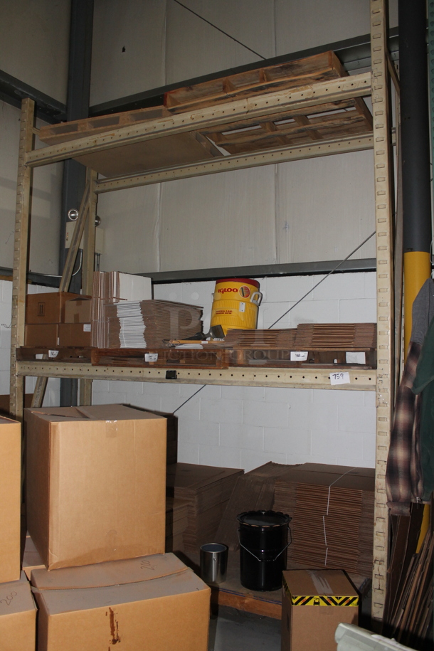 ALL ONE MONEY! Lot of Tan Metal Pallet Racking. Does Not Include Contents. BUYER MUST REMOVE. - Image 1 of 4