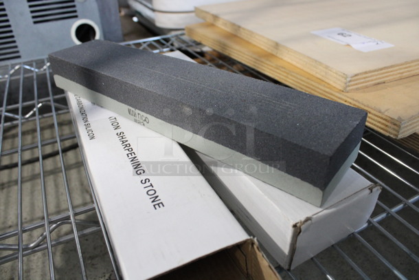2 BRAND NEW IN BOX! Winco SS-1211 Combination Sharpening Stones. 12x2.5x1.5. 2 Times Your Bid!