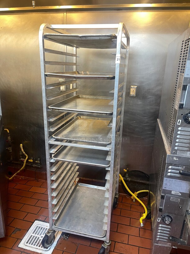 Clean! Winholt ADE1820B/KDA 20 Pan End Load Aluminum Bun / Commercial Sheet Pan Rack NSF  - Image 1 of 6